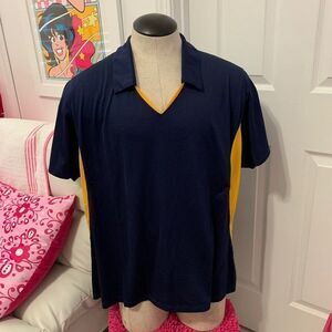 PLUS SIZE Sportek Polo Shirt Blue Yellow Size 4X
